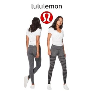 Lululemon Heathered Black 28" Wunder Under Pant HR Special Edition Tech Mesh 4